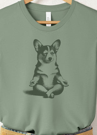 Corgi Meditate Yoga T-Shirt
