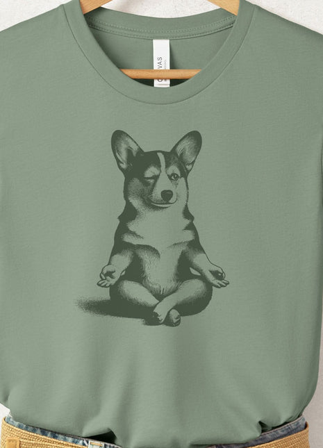 Corgi Meditate Yoga T-Shirt