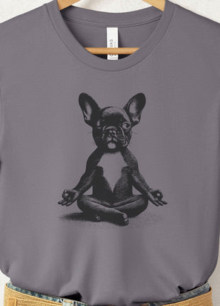 Frenchie French Bulldog Meditate Yoga T-Shirt