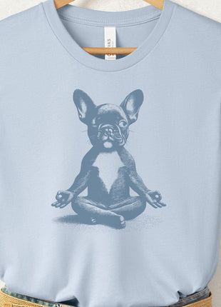 Frenchie French Bulldog Meditate Yoga T-Shirt