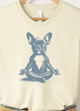 Frenchie French Bulldog Meditate Yoga T-Shirt