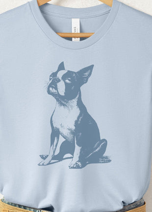 Boston Terrier Eye Rolling Disapproving Dog T-Shirt