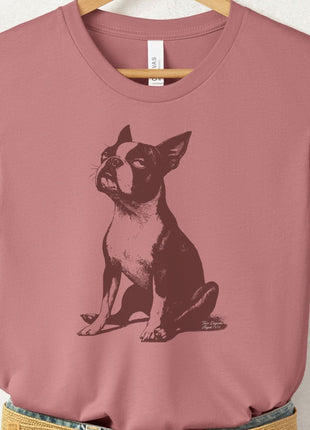 Boston Terrier Eye Rolling Disapproving Dog T-Shirt