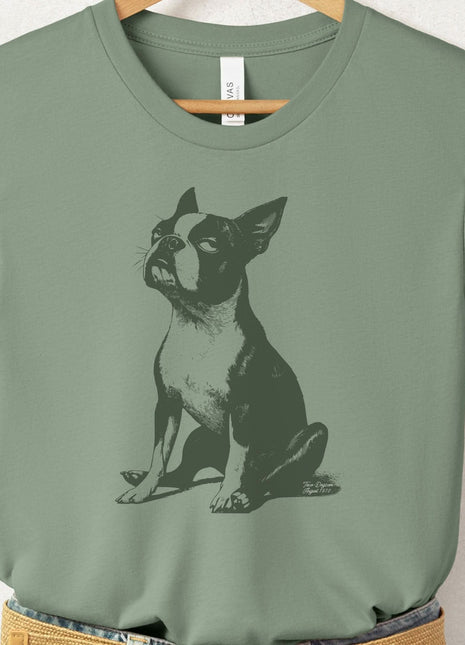 Boston Terrier Eye Rolling Disapproving Dog T-Shirt