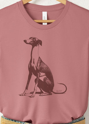Italian Greyhound Whippet Eye Rolling Disapproving Dog T-Shirt