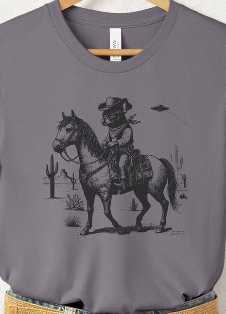 Frenchie French Bulldog Horseback T-Shirt