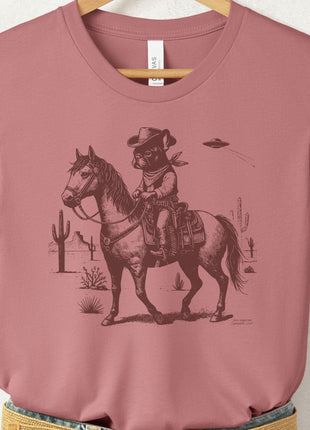 Frenchie French Bulldog Horseback T-Shirt