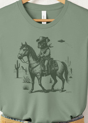 Frenchie French Bulldog Horseback T-Shirt