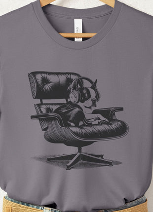 Boston Terrier Eames Headphones T-Shirt