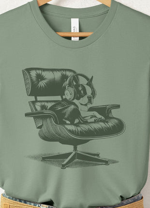 Boston Terrier Eames Headphones T-Shirt