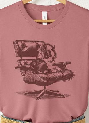 Boston Terrier Eames Headphones T-Shirt