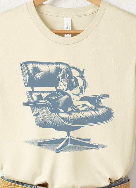 Boston Terrier Eames Headphones T-Shirt