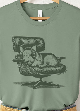 Corgi Eames Headphones T-Shirt