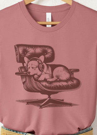 Corgi Eames Headphones T-Shirt