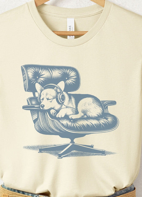 Corgi Eames Headphones T-Shirt