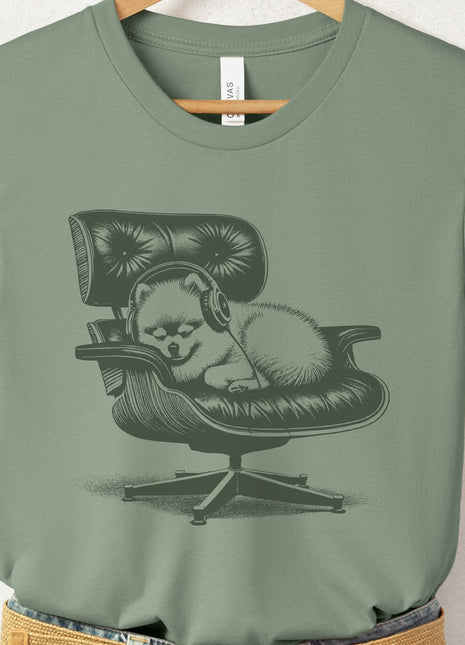 Pomeranian Eames Headphones T-Shirt