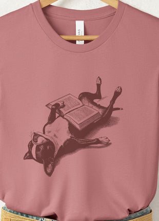 Boston Terrier Book Nap T-Shirt