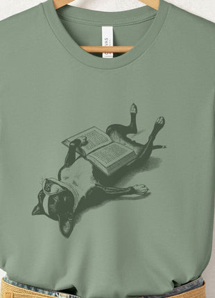 Boston Terrier Book Nap T-Shirt