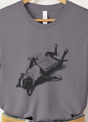 Boston Terrier Book Nap T-Shirt