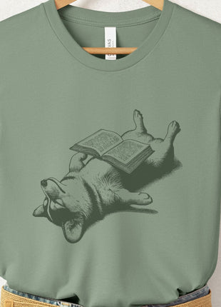 Corgi Book Nap T-Shirt