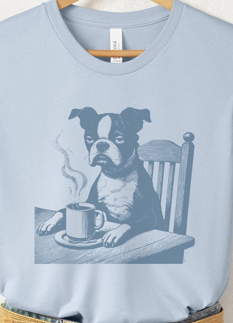 Boston Terrier Coffee Morning Mood T-Shirt