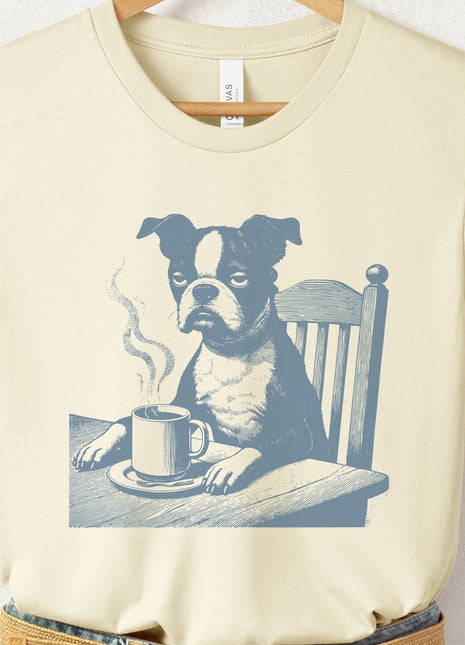 Boston Terrier Coffee Morning Mood T-Shirt