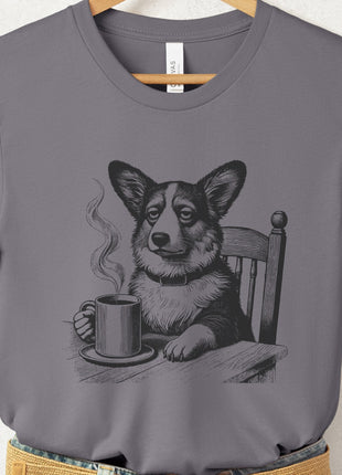 Corgi Coffee Morning Mood T-Shirt