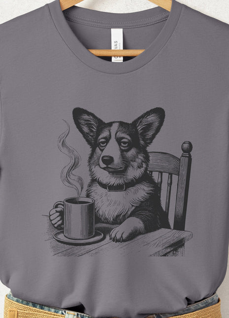 Corgi Coffee Morning Mood T-Shirt