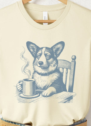 Corgi Coffee Morning Mood T-Shirt