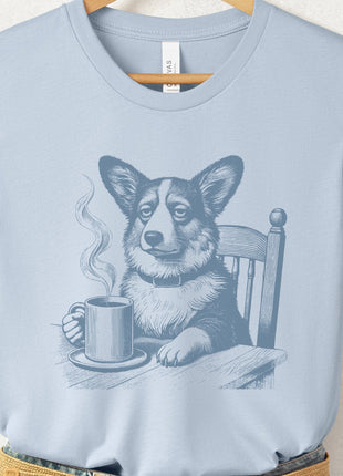 Corgi Coffee Morning Mood T-Shirt