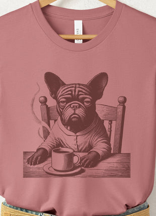 French Bulldog Frenchie Coffee Morning Mood T-Shirt