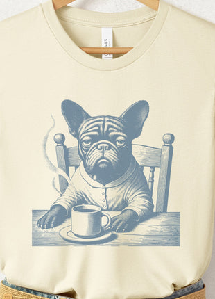 French Bulldog Frenchie Coffee Morning Mood T-Shirt