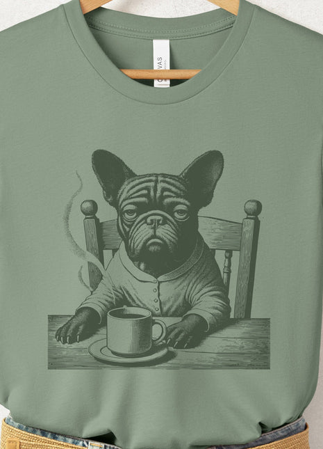 French Bulldog Frenchie Coffee Morning Mood T-Shirt