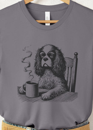 Cavalier King Charles Spaniel Coffee Morning Mood T-Shirt