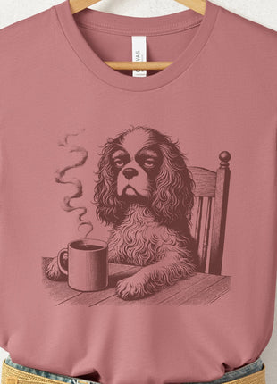 Cavalier King Charles Spaniel Coffee Morning Mood T-Shirt