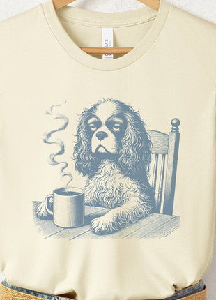 Cavalier King Charles Spaniel Coffee Morning Mood T-Shirt