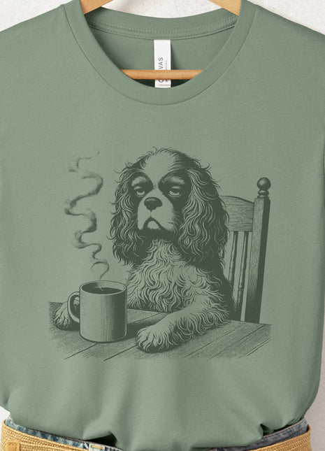 Cavalier King Charles Spaniel Coffee Morning Mood T-Shirt