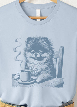 Pomeranian Coffee Morning Mood T-Shirt