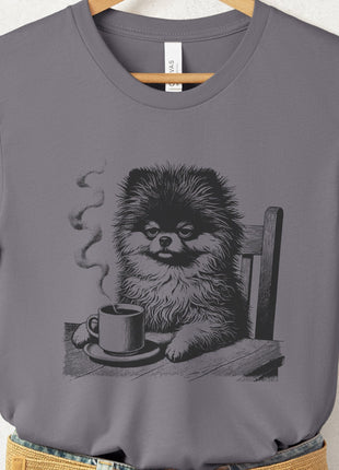 Pomeranian Coffee Morning Mood T-Shirt