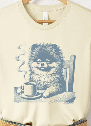 Pomeranian Coffee Morning Mood T-Shirt