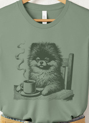 Pomeranian Coffee Morning Mood T-Shirt