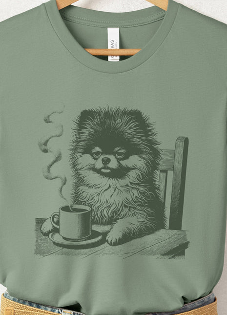 Pomeranian Coffee Morning Mood T-Shirt