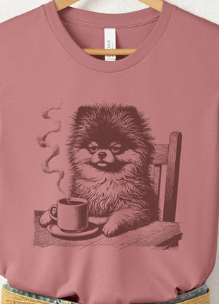 Pomeranian Coffee Morning Mood T-Shirt