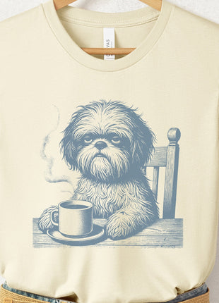 Shih Tzu Coffee Morning Mood T-Shirt