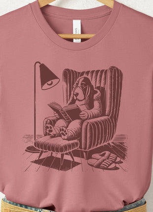 Basset Hound Reading Chair T-Shirt