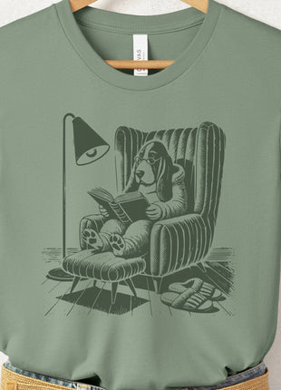 Basset Hound Reading Chair T-Shirt
