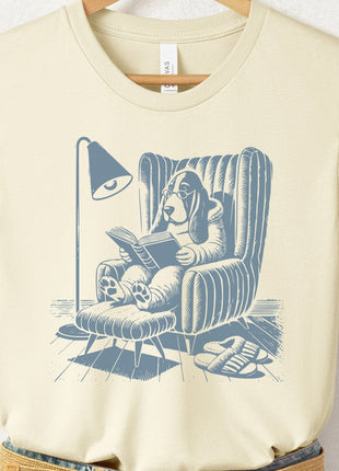 Basset Hound Reading Chair T-Shirt