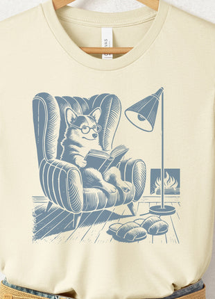 Corgi Reading Chair T-Shirt