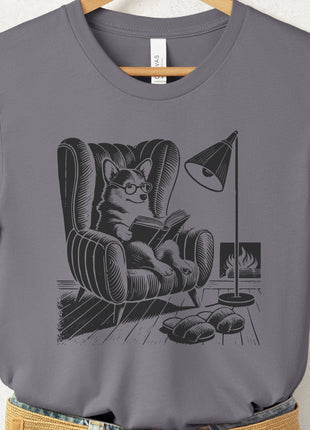 Corgi Reading Chair T-Shirt