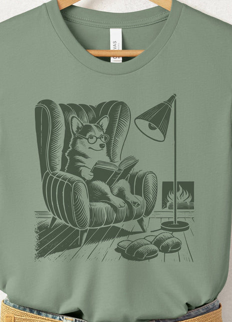 Corgi Reading Chair T-Shirt